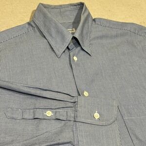 Giorgio Armani Le Collezioni Men's Blue Stripe Dress Shirt Size 14.5 32/33 *FLAW